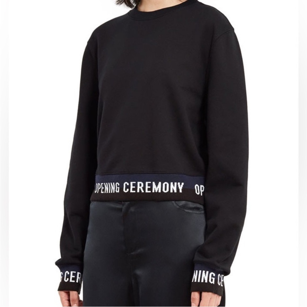 Opening Ceremony Elastic Logo Crop Sweatshirt